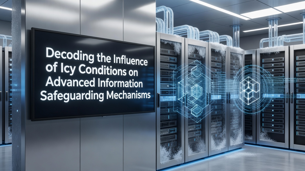 Close-up of frost-resistant server racks and environmental monitoring equipment in a cold climate data facility